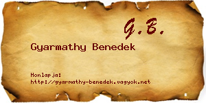 Gyarmathy Benedek névjegykártya