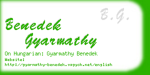 benedek gyarmathy business card